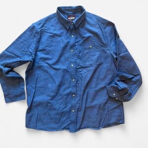 Alesbury Blue Button Front Shirt Regular Fit Long Sleeve
